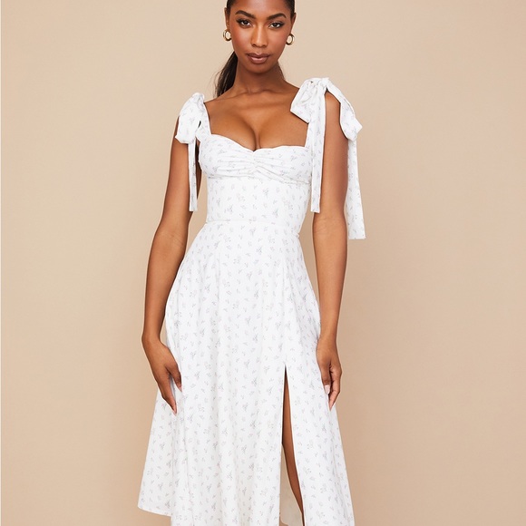 House of CB Alicia White Floral Midi Sundress - Picture 8 of 13